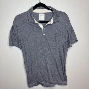 Billy Reid Men's Pensacola Slim Fit Polo Shirt Short Sleeve Heather Blue